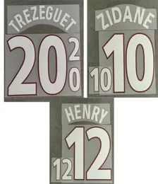 2000 Zidane Nameset Henry Trezeguet Printing Iron on Transfer Badge2970910