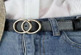 Cintura da donna in morbida ecopelle Cintura vintage con doppio anello Fibbia decorativa Casual Stringere AllMatch Leggero Fori lunghi e solidi7668819