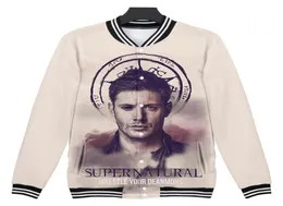 Serie TV Supernatural Stampa 3D Zip Up Donna Uomo Felpe con cappuccio Felpe Winchester Brothers Dean e Sam Giacca da baseball Outwear8258620