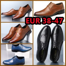 New Style Luxury Men's Shoes Mens Designer Dress Leather Shoes Mens Mens Formal Wedding Party Shoes 38-47 Eur 38-47