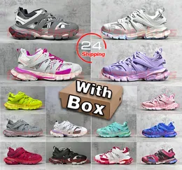 Z box trackiem LED 3 3,0 designerskie buty dla mężczyzn kobiety Triple S Casual Casual Sneakers niezwykłe projektantów platforma Paris Paris Tess.s. Gomma skórzane trenerzy męskie