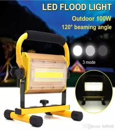 Dimble 100W Portable LED LEDLIGHT Sladlöst arbetsljus laddningsbar COB LED -flödesljus Spot Outdoor Working Camping Lamp Flood7693643
