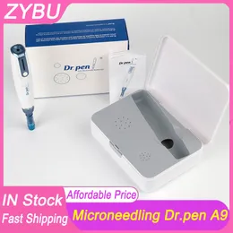 Dr.pen Ultima A9 Sistema Microneedling Cura della pelle del viso MTS Therapy 6 LED Controllo della velocità Anti riflusso Aghi Cartucce Mesoterapia Bellezza Dermapen Derma Dr Pen