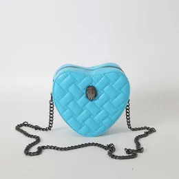 Kurtg Designer Heart Bag Womens Zipper Chian Shoulder Bags Classic Love Shaped Leather Handbag Evening Crossbody Bag Wallet 240111