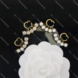 Antik Altın İnci Hoop Küpeler Rhinestone Styles Ear Demirleri Çelik Pullarla Kulak Damları Doğum Günü Hediye Takı Toptan