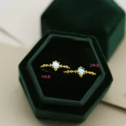 Küme Yüzükleri 925 Sterling Gümüş Moonstone Barok Stil Taş Taşları 24K 14K Altın Kaplama Kadınlar İçin Güzel Takı Parti Kuş Hediyesi