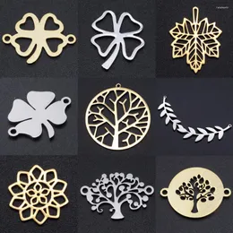 Charms 5st/Lot DIY POCHOTYAL 316 Rostfritt stål Lucky Symbol Connectors Charm Tree Of Life Jewelry Pendant
