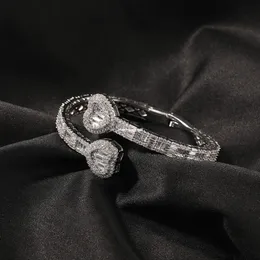 Hip Hop amore braccialetto con fibbia a molla gioielli di tendenza con diamanti braccialetto da donna moissanite diamante oro 18 carati argento sterling uomo cubano