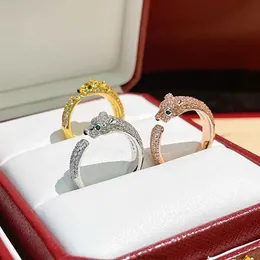 الكلاسيكية الأوروبية الشهيرة S925 Sterling Silver Leopard Ring Ring Women Fassion Fashion Massion Luxury Jewelry