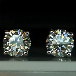 Trendy 5mm/9mm Lab Diamond Stud Earring 100% Real 925 sterling silver Jewelry Engagement Wedding Earrings for Women men Bijou