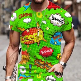 Men's T Shirts Anime 3D Cartoon Bomb Explosion Tryckt T-shirt Summer Men and Women o-hals toppar harajuku vindstrandparti camping att bära. 49F02