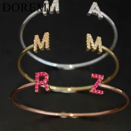 Bracciali DOREMI Gioielli personalizzati privati Lettere in zircone pieno Cuore Lettera iniziale Bracciale