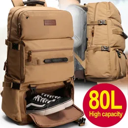 50L 80L Grande Capacidade Saco de Esportes Ao Ar Livre Militar Tático Mochila Caminhadas Camping À Prova D 'Água WearResisting Nylon Mochila X261D 240110