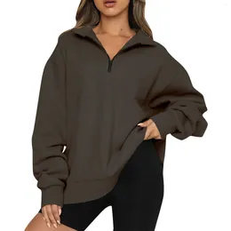 Pullover con cerniera con cerniera da donna con cappuccio da donna per la manica lunga a colori lunghi con cappuccio a Vesto a V-Neck Street Hoodie 2024