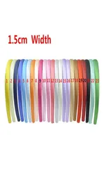 30 pcs lot 23 Colored Satin Fabric Covered Resin Headband 15mm Adult Children Fabric Wrapped Hair Band Kids Headwear Hair Accessor2443482