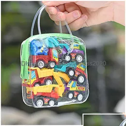 Modellini di auto 6 pezzi Set di auto per bambini Simate rimorchio educativo giocattolo inerzia camion bambini corsa giocattolo Pl indietro per goccia all'ingrosso Dhjg3