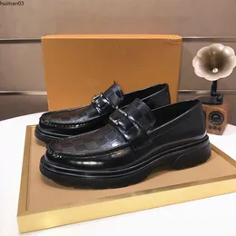2024 Top Mens Loafers Designers Dress Shoes äkta läder Men mode Business Office Work Formal L Brand Party Weddings Flat Shoe Big Size 38-45 KJH32