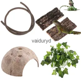 Suprimentos para répteis, videira artificial, lagarto, rattan, caixa para répteis, decoração de habitat, folhas de plantas curvas, ornamento para escalada, camaleão, lagartos, geckovaiduryd