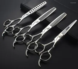 55665775 tum frisör frisör39S SCISSORS Hårklippning Set frisörstillbehör 440C Salong tunnare Clipper8491399