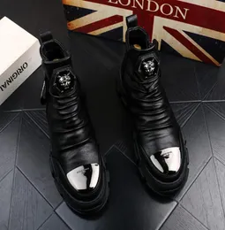 2021 Black Casual Boots Flat Shoe Makasin Men039S 남자 Chaussure Homme Luxe Marque B56564405를위한 높은 탑 록 힙합 믹스 색상