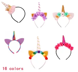 Baby Fashion Unicorn Tiaras för Festival Party Lovely Cat Ears Girls Hair Sticks Bow Kids pannband Pretty Princess Hair Accessorie8411261