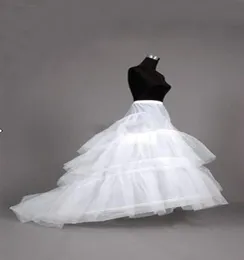 I lager nya långa tåg bröllopsklänningar 3hoops petticoat underskirt crinoline underdress slip kvinnor kjol klänning petticoat8882250