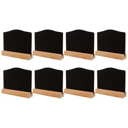 8st Erasable Desktop Chalk Board Chalkboard Taggar Små trä Black Sign Chalkboards Message Board Display Pris TAG Black 240111