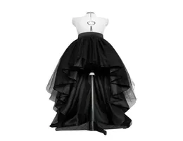 Wysoka czarna tiulowa spódnica asymetryczna hem tutu warstwowa ślubna suknia ślubna ślubna wysoka talia plisowana gala stylowa saia saia access6501170