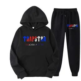 Moletom com capuz masculino trapstar moda marca novo conjunto de moletom com capuz masculino e feminino camisola de pelúcia esportes casuais casal de duas peças