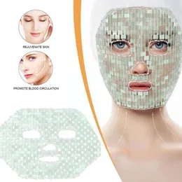 Pietre di giada naturale Maschera antietà Dolore lenitivo Strumento per dormire Massaggio rinfrescante Beaty Therapy Care Maschera per il viso Sk G7Z4 240112