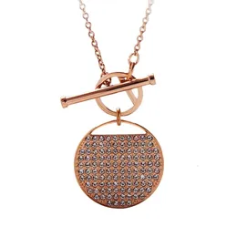 Swarovskis 목걸이 디자이너 여성 최고 품질 펜던트 목걸이 여성용 요소를위한 Rose Gold T-Buckle Racquet 목걸이 여성을위한 round racquet collar 체인