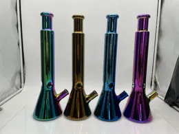 16inch Glass Bong Tobacoo Hookah Beaker Chrome 4Colors Water Pipe 14mm Female Joint with Bowl with Downstem