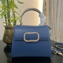 Borsa a mano piccola di design di lusso con borsa da sera con manico in diamante gioiello Borsa a tracolla in vera pelle di vitello con pacchetto completo