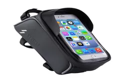 Bolsa de tubo frontal à prova d'água de grão de carbono, bolsa de ciclismo para bicicleta, suporte para telefone, suporte para guidão, acessórios para bicicleta, GPS esportivo pho5606920