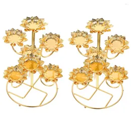 Kerzenhalter 2 PCs Decor Candlestick Lotus -Form -Halter -Lampe Basis Dekorieren Sie Metallkerzenhalter