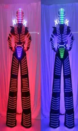 LED Robot Costume David Guetta LED Robot Suit illuminated Kryoman Robot Stilts Clothes Luminous Costumes3781569