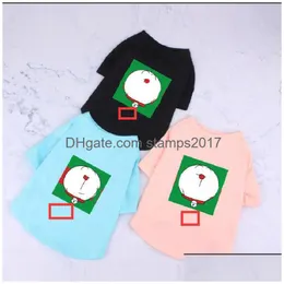 Maglietta per animali domestici ad alta elasticità Abbigliamento per cani Stampa classica di cartoni animati Cani per gatti Magliette estive Soft Touch Schnauzer in cotone T-shirt Drop Delivery Dhl6E