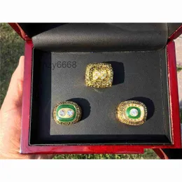 Cluster Rings 3pcs Miami 1972 1973 1984 Dolphin S American Football Champions Ring Frame مع Wooden Box Chovenir Men Dhnu5 Aetk