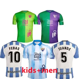 23/24 CF Malaga Soccer Jerseys Away Juanpi Luis Munoz Febas Adrian Football Shirt Burgos Casas Juankar Camiseta de Futbol Juande Febas Uniforms Men Kids Kit