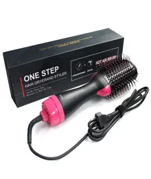 Ny 3 i 1 ett steg hårtork och volumizerborste rätning av curling järnkam elektrisk hårborste massage comb2787586