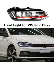 VW Polo LED Gündüz Koşu Far 2019-2022 Yüksek Beam Projektör Lens için Araba Turn Sinyal Başlığı Işığı