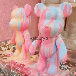 Action Toy Figures Vases Fluid Vinyl Pigment Bear Figure DIY Graffiti Painting Violent Bear Anime Action Figures Figurine Creative Bearbrick Toys Giftsvaiduryb