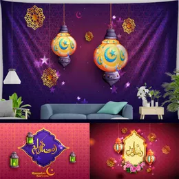 Arazzo del Festival del Ramadan Mubarak Decorazioni per la casa islamiche Decorazioni musulmane Kareem Panno per appendere alla parete 240111