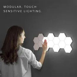 16st Touch Sensitive Wall Lamp Hexagonal Quantum Modular LED Night Light Hexagons Creative Decoration for Home1572140