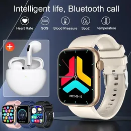 Uhren LIGE Bluetooth Anruf Smartwatch Frauen Männer Sport Fitness Uhren Frau Körper Temperatur Überwachung Smart Watch Damen Kopfhörer
