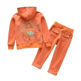 Juicy Velvet Tracksuit For Kids Fall/Winter Girls Clothing Set Velour