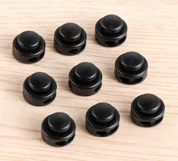 200pcs 2 otwory czarne 11x17 mm Zacisk blokady przełączający sprężyn sprężyn sprężynowa klamra sznurowca plecak części akcesoria 3085126