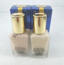 Luxusmarke Makeup Double Wear Foundation Liquid 2 Farben, bleibt an Ort und Stelle, 30 ml Concealer-Creme und natürlich, langlebig