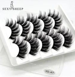 Sexysheep 5pairs 3d Mink Hair False Eyelashes Naturalthick Long Eye Lashes Wispy Makeup Beauty Extension Tools3597828