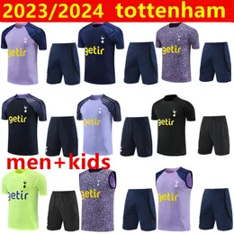 2023 2024 Hot Spurs Tracksuit Suit Soccer Set 21/22/23/24 Tottenhames Short Sleeves Kane Tracksuit 축구 재킷 Chandal Futbol 성인 및 어린이 생존